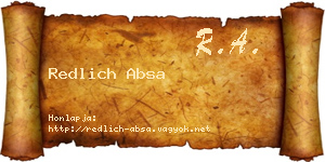Redlich Absa névjegykártya